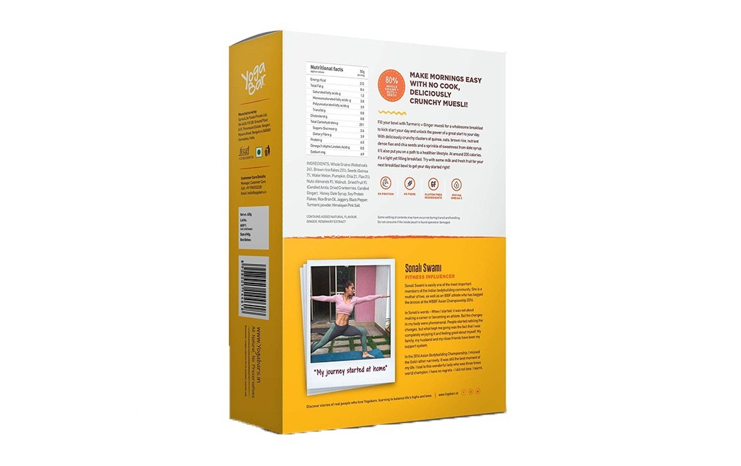 Yoga Bar Muesli+ Turmeric Ginger    Box  400 grams